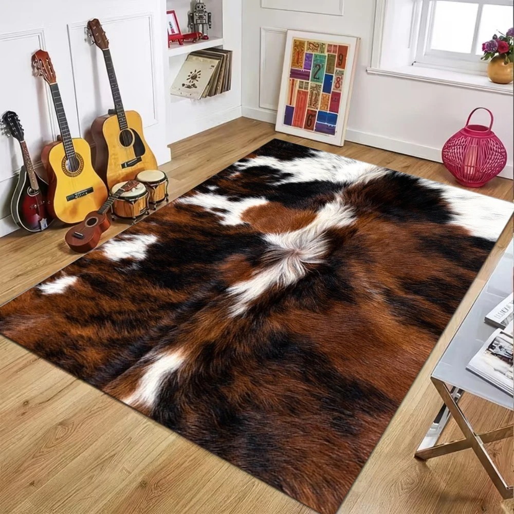 พรมลายหนังวัวเทียม พื้นผิวธรรม - Cowhide Rug Faux บทวิจารณ์และราคา