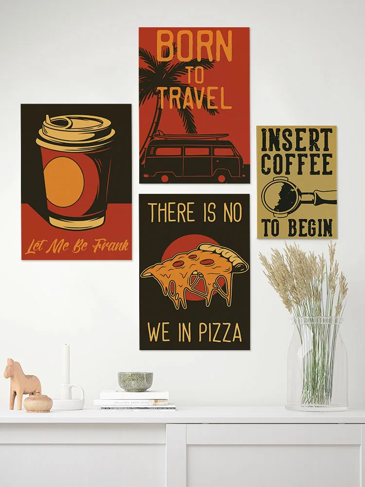 ชุดโปสเตอร์ลายกาแฟ สไตล์เรโทร  - Home Decor Vector บทวิจารณ์และราคา