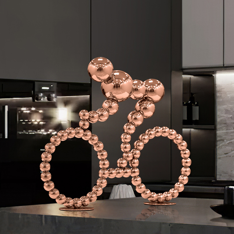 ประติมากรรมสแตนเลสสตีลจีนสมัยใ - Home Decor Za บทวิจารณ์และราคา